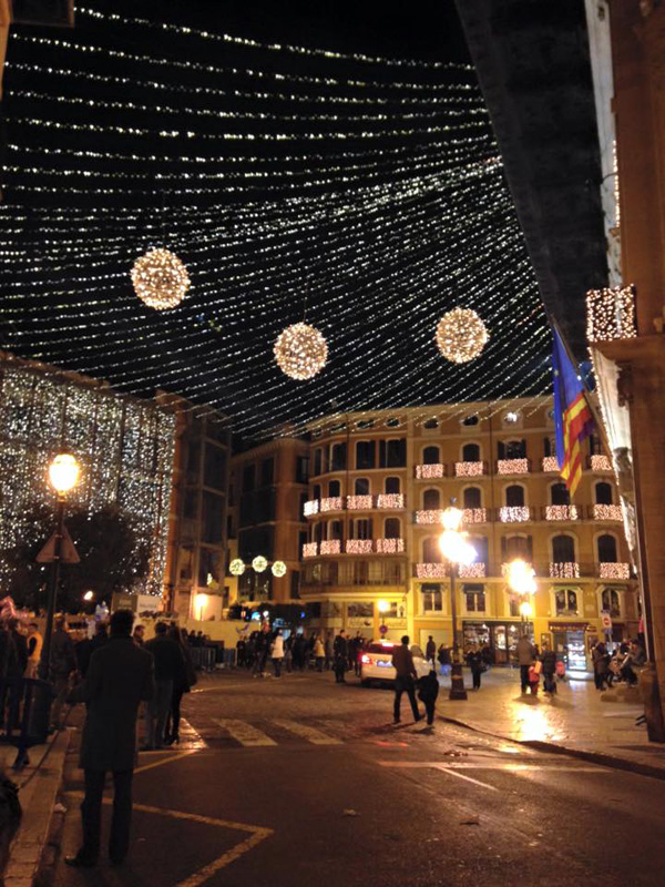 Christmas decoration at Plaza de Cort in Palma.